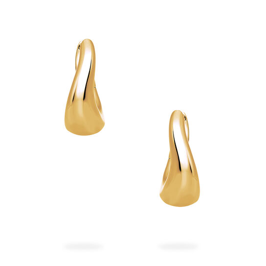 Birks Essentials Yellow Gold Curved Hoop Earrings image number 2
